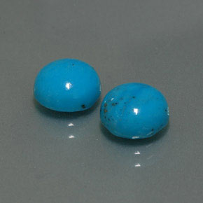 Pedras preciosas de turquesa azul natural de  ct, corte redondo, opaco