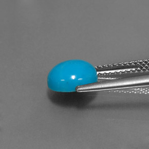 Turquesa azul natural 1,57ct, corte redondo, opaco