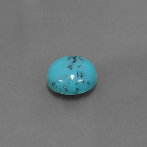 Turquesa Azul Natural 1.46ct, Corte Redondo, Opaco