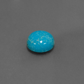 Turquesa azul natural 1,57ct, corte redondo, opaco