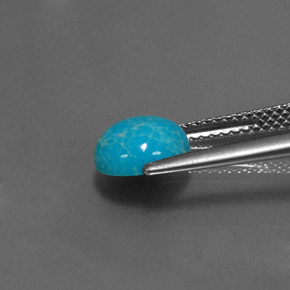 Turquesa azul natural 1,57ct, corte redondo, opaco