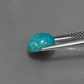 Turquesa azul natural 2,07ct, corte redondo, opaco