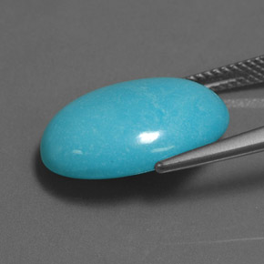 Turquesa azul natural 8,89ct, corte oval, opaco