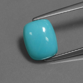 Turquesa azul natural 2,55ct, almofada cortada, opaco