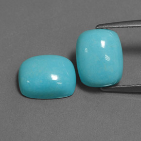 Pedras preciosas de turquesa azul natural de  ct, almofada cortada, opaco