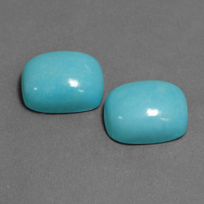Pedras preciosas de turquesa azul natural de  ct, almofada cortada, opaco