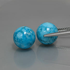 Pedras preciosas de turquesa azul natural de  ct, esfera / bola, opaco