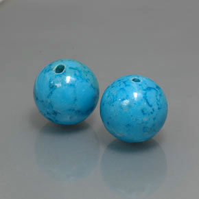 Pedras preciosas de turquesa azul natural de  ct, esfera / bola, opaco
