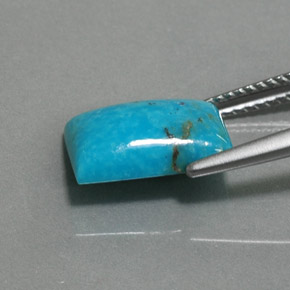Turquesa azul natural 3,25ct, baguete, opaco