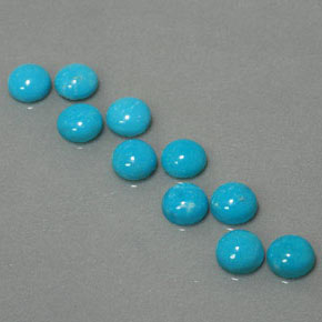 Pedras preciosas de turquesa azul natural de  ct, corte redondo, opaco