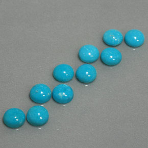 Pedras preciosas de turquesa azul natural de  ct, corte redondo, opaco