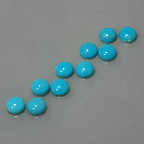 Pedras preciosas de turquesa azul natural de  ct, corte redondo, opaco