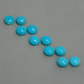 Pedras preciosas de turquesa azul natural de  ct, corte redondo, opaco