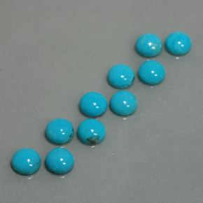 Pedras preciosas de turquesa azul natural de  ct, corte redondo, opaco