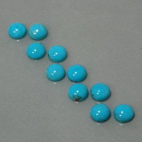 Pedras preciosas de turquesa azul natural de  ct, corte redondo, opaco