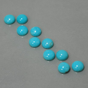Pedras preciosas de turquesa azul natural de  ct, corte redondo, opaco