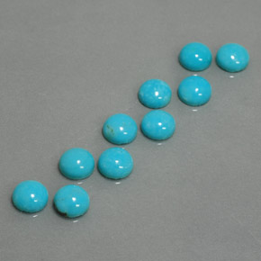 Pedras preciosas de turquesa azul natural de  ct, corte redondo, opaco