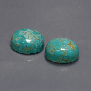 Pedras preciosas de turquesa verde natural de  ct, corte oval, opaco