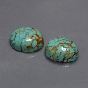 Pedras preciosas de turquesa verde natural de  ct, corte oval, opaco