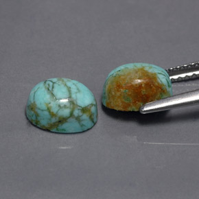 Pedras preciosas de turquesa verde natural de  ct, corte oval, opaco