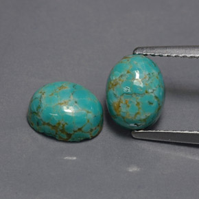 Pedras preciosas de turquesa verde natural de  ct, corte oval, opaco