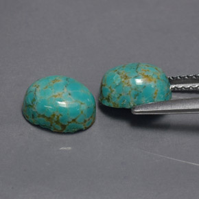 Pedras preciosas de turquesa verde natural de  ct, corte oval, opaco