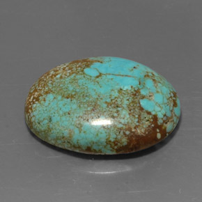 Turquesa verde natural 12,94ct, corte oval, opaco
