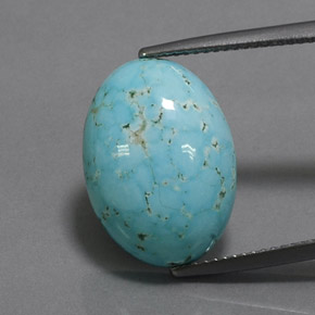 Turquesa azul natural 8,31ct, corte oval, opaco
