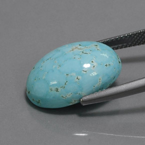 Turquesa azul natural 8,31ct, corte oval, opaco