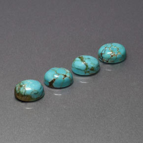 Pedras preciosas de turquesa verde natural de  ct, corte oval, opaco