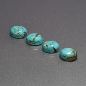 Pedras preciosas de turquesa verde natural de  ct, corte oval, opaco