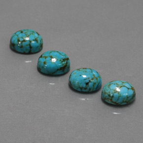 Pedras preciosas de turquesa azul natural de  ct, corte oval, opaco