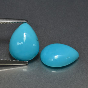 Pedras preciosas de turquesa azul natural de  ct, formato de pêra, opaco