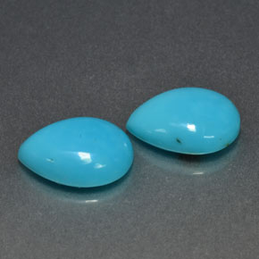 Pedras preciosas de turquesa azul natural de  ct, formato de pêra, opaco