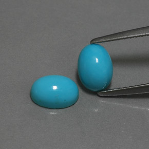 Pedras preciosas de turquesa azul natural de  ct, corte oval, opaco