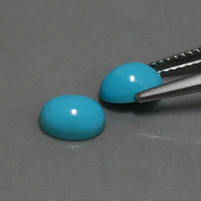 Pedras preciosas de turquesa azul natural de  ct, corte oval, opaco