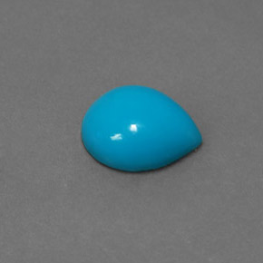 Turquesa azul natural 2,00ct, formato de pêra, opaco
