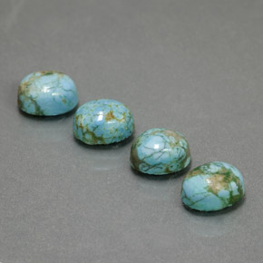 Pedras preciosas de turquesa azul natural de  ct, corte oval, opaco