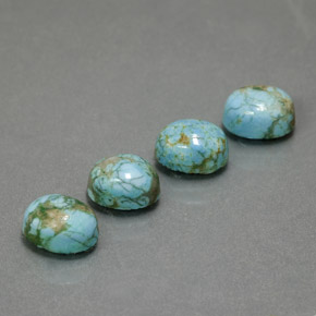 Pedras preciosas de turquesa azul natural de  ct, corte oval, opaco