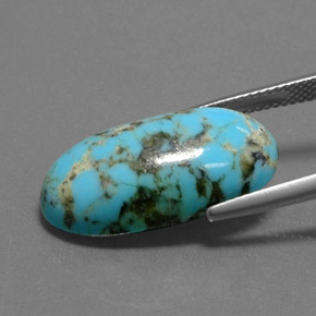 Turquesa azul natural 8,97ct, corte oval, opaco