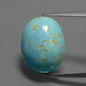 Turquesa Azul Natural 7.84ct, Corte Oval, Opaco