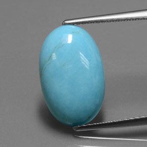 Turquesa azul natural 3,70ct, corte oval, opaco