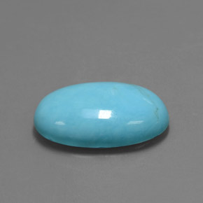 Turquesa azul natural 3,70ct, corte oval, opaco