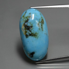 Turquesa azul natural 14,23ct, corte oval, opaco