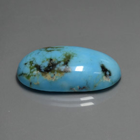 Turquesa azul natural 14,23ct, corte oval, opaco
