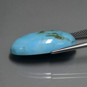 Turquesa azul natural 14,23ct, corte oval, opaco