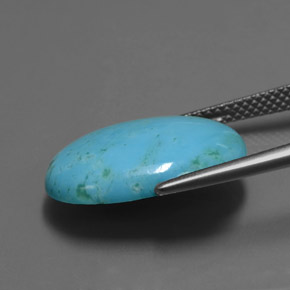 Turquesa Azul Natural 5.65ct, Corte Oval, Opaco