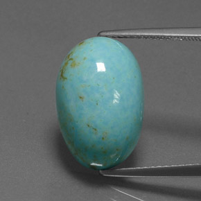 Turquesa azul natural 6,68ct, corte oval, opaco