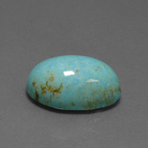 Turquesa azul natural 6,68ct, corte oval, opaco