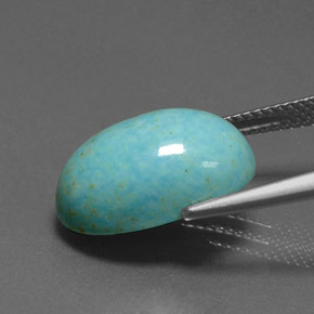 Turquesa azul natural 6,68ct, corte oval, opaco